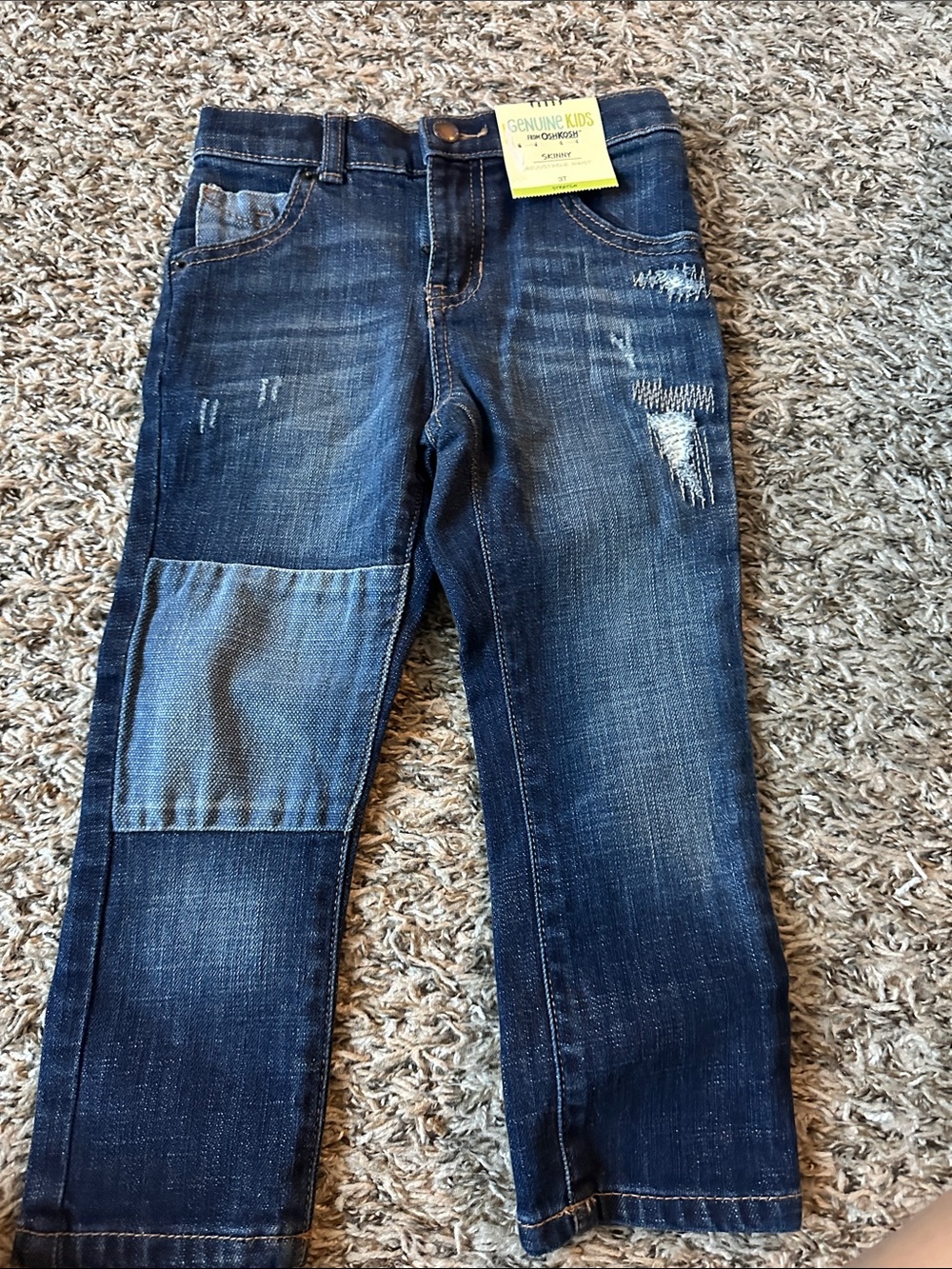 NWT size 3t Dark Blue Patchwork Jeans